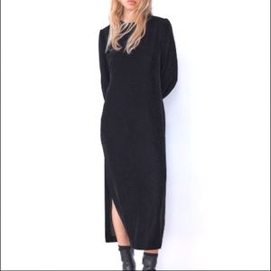 Zara draped velvet midi dress black, plus size, comfort